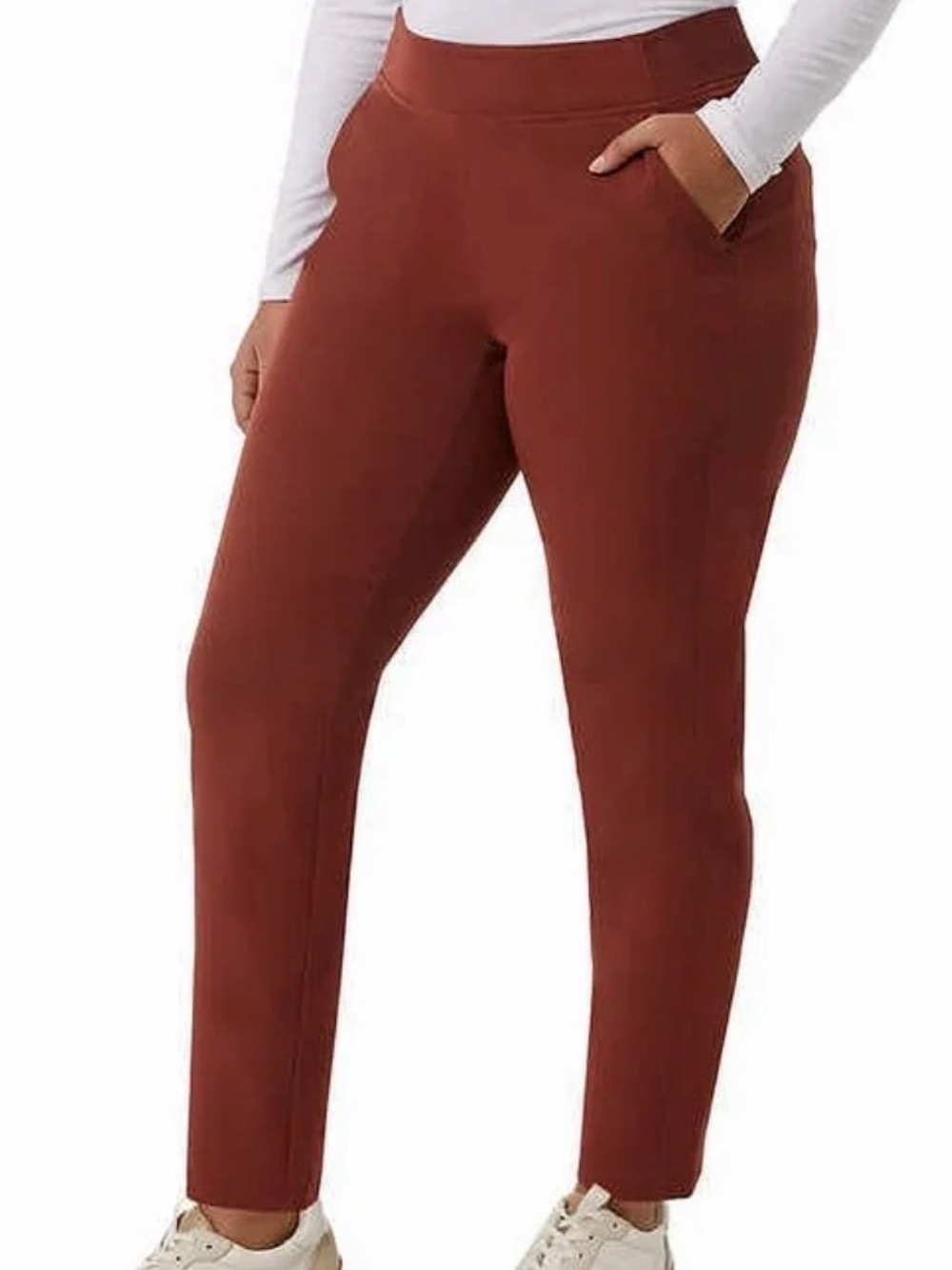 BE COOL Women's Straight Leg Pants in Rust Brown